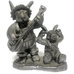 Michael Ricker Pewter Figurine Earnie and Millie Signed and Numbered 3" x 3.5"